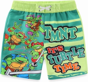 Nickelodeon Teenage Mutant Ninja Turtles Boys UPF 50  Swim Trunks Bathing Suit for Big Kids