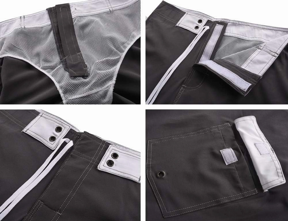 Nonwe Men's Sportwear Quick Dry Board Shorts with Lining