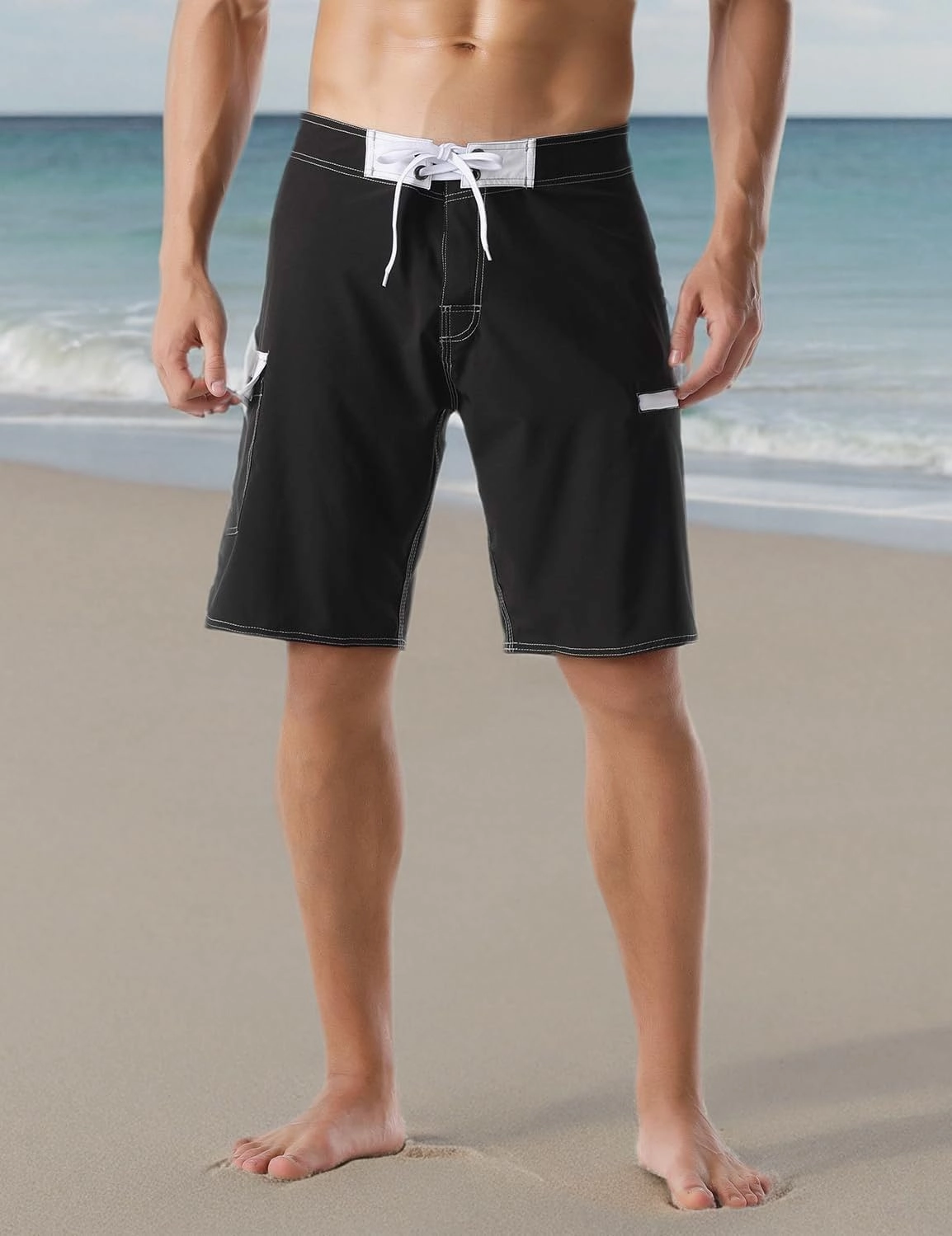 Nonwe Men's Sportwear Quick Dry Board Shorts with Lining