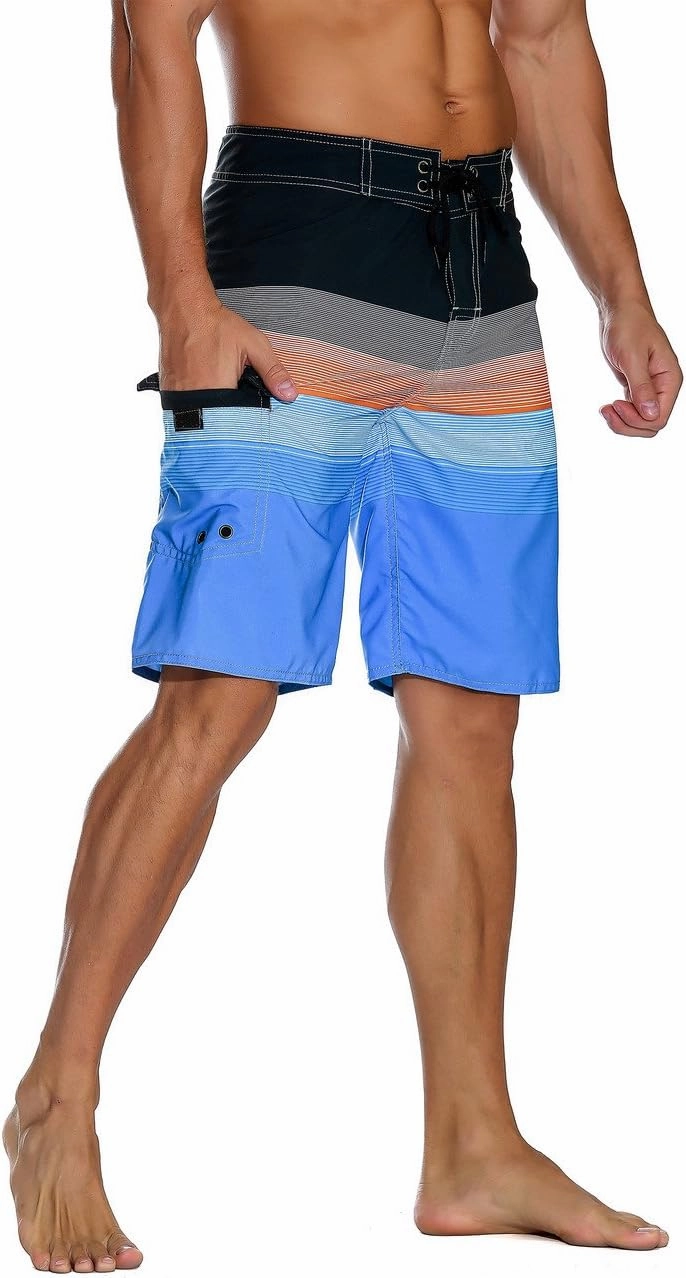 Nonwe Men's Sportwear Quick Dry Board Shorts with Lining