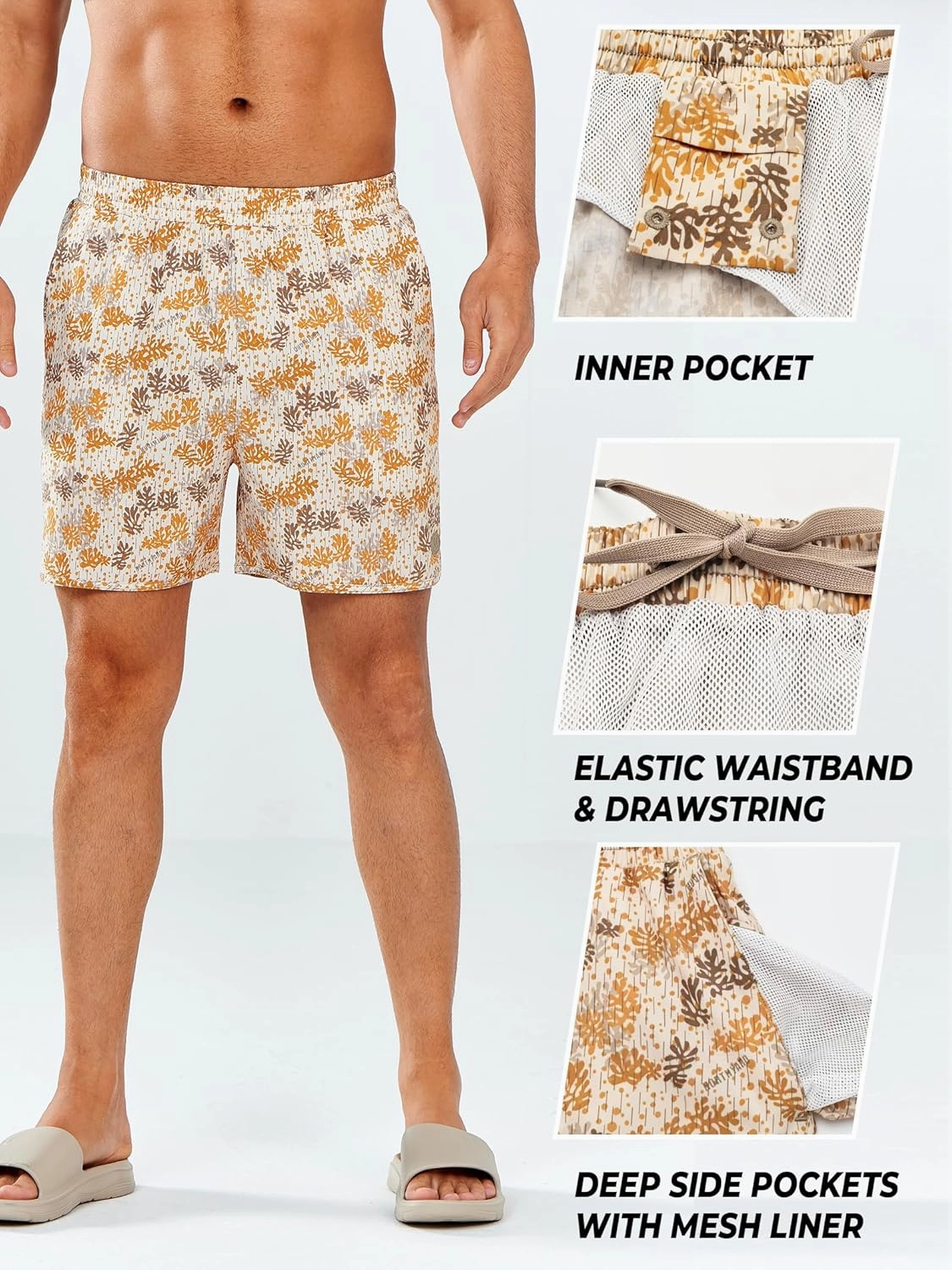 NORTHYARD Men's Swim Trunks 5" Quick Dry Swim Shorts with Mesh Liner Packable for Swimwear Surfing Beach Travel