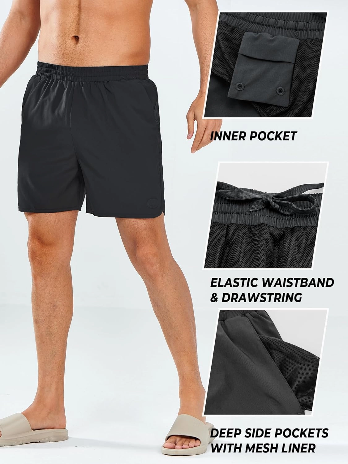NORTHYARD Men's Swim Trunks 5" Quick Dry Swim Shorts with Mesh Liner Packable for Swimwear Surfing Beach Travel