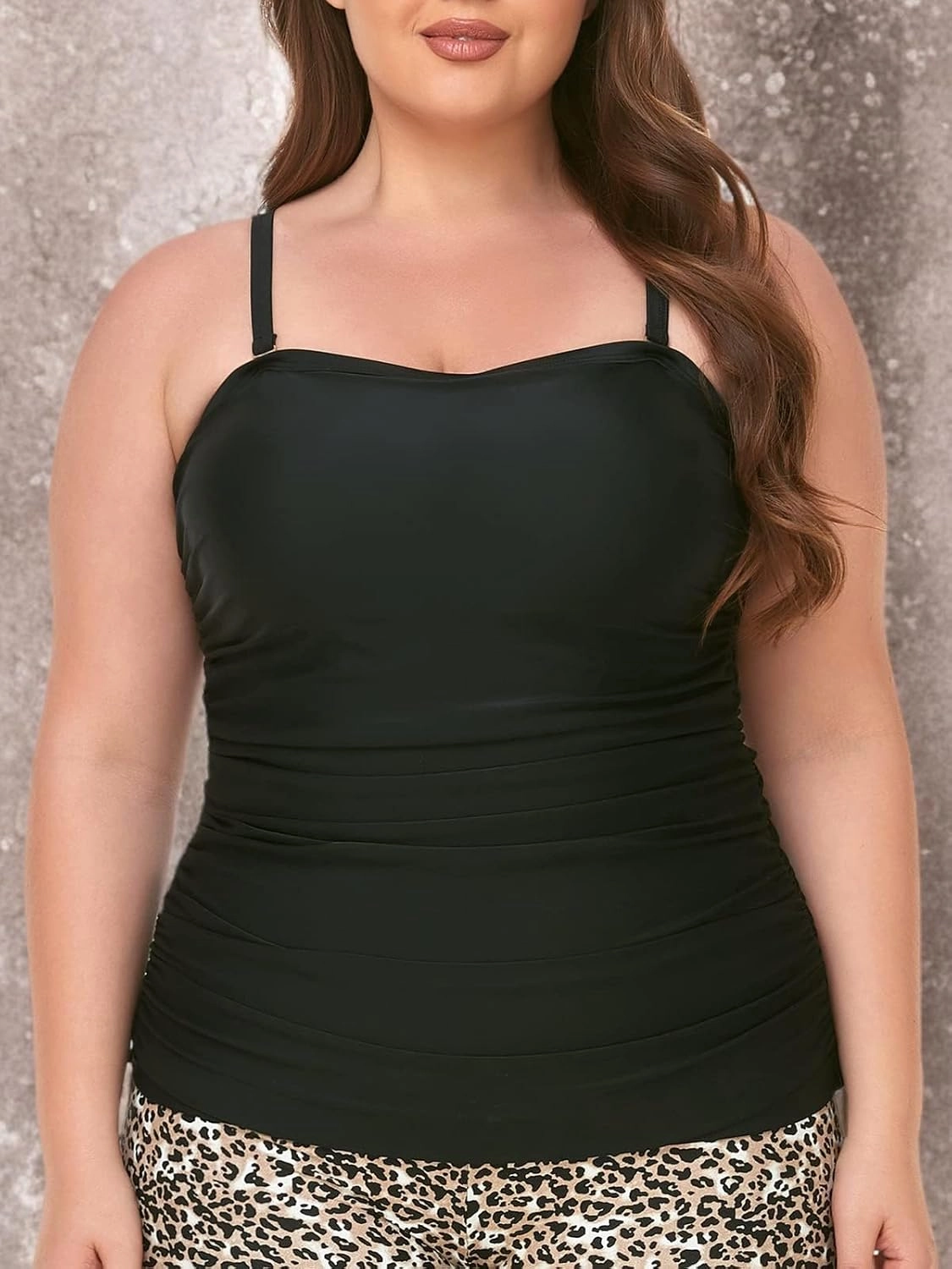 Ocean Blues Women's Strapless Bandeau Tankini Top Tummy Control Bathing Suit Top Only