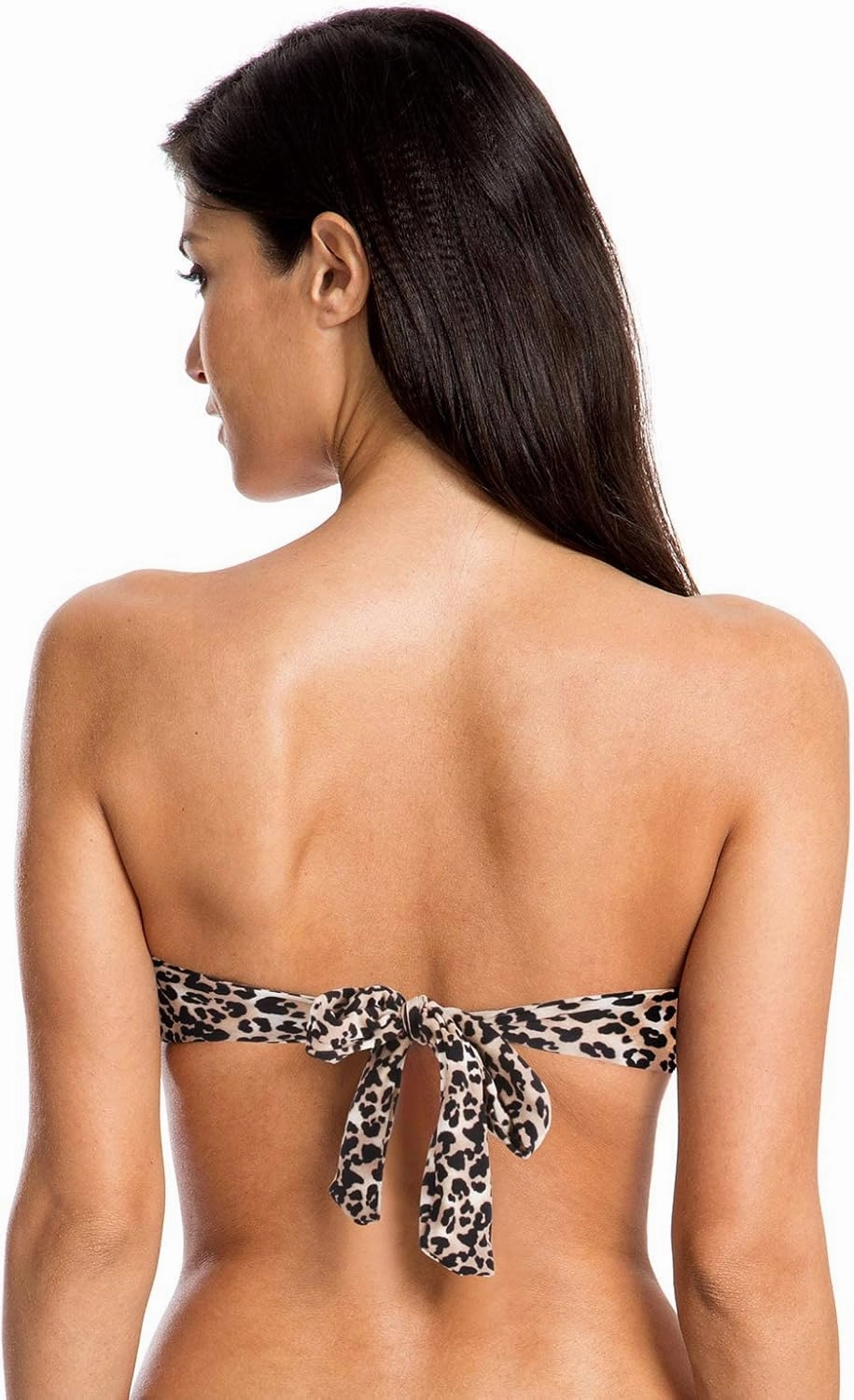 Ocean Blues Women's Strapless Swimsuits for Women Bandeau Bikini Top Tie Back Halter Bathing Suit Top
