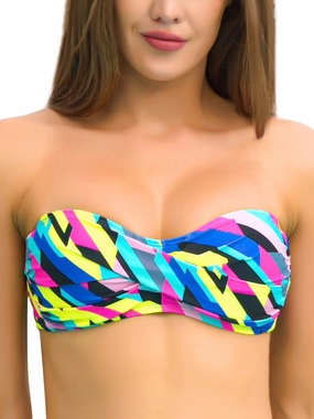 Ocean Blues Women's Strapless Swimsuits for Women Bandeau Bikini Top Tie Back Halter Bathing Suit Top