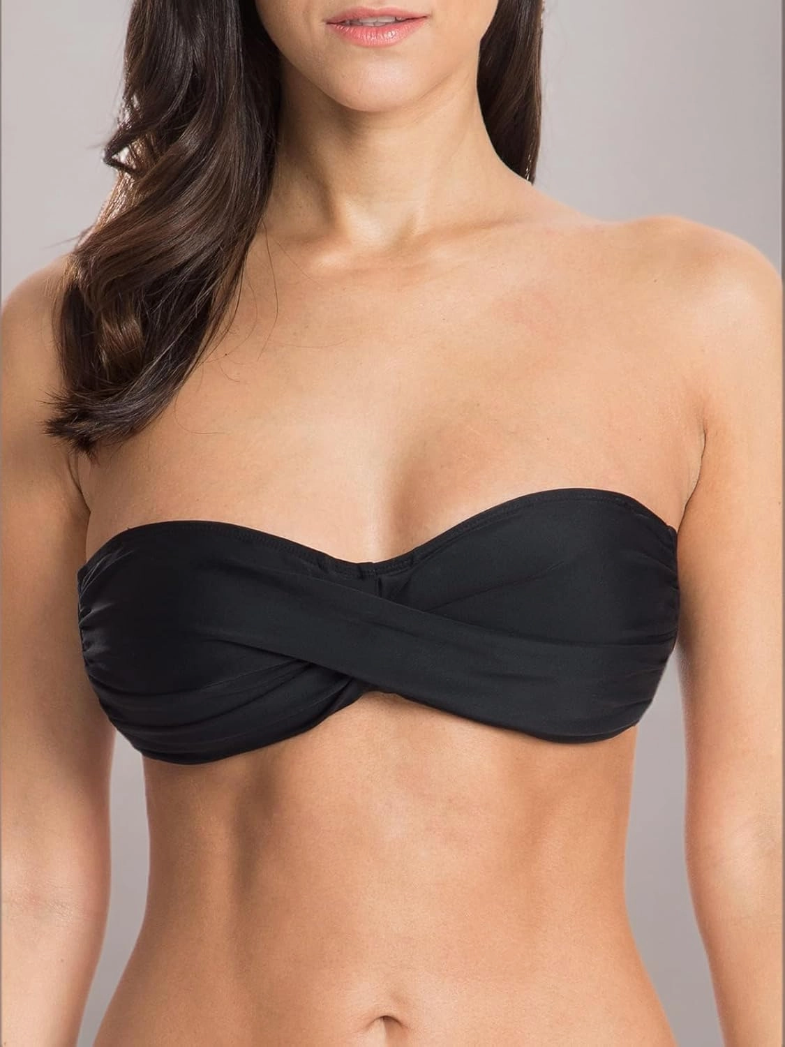 Ocean Blues Women's Strapless Swimsuits for Women Bandeau Bikini Top Tie Back Halter Bathing Suit Top