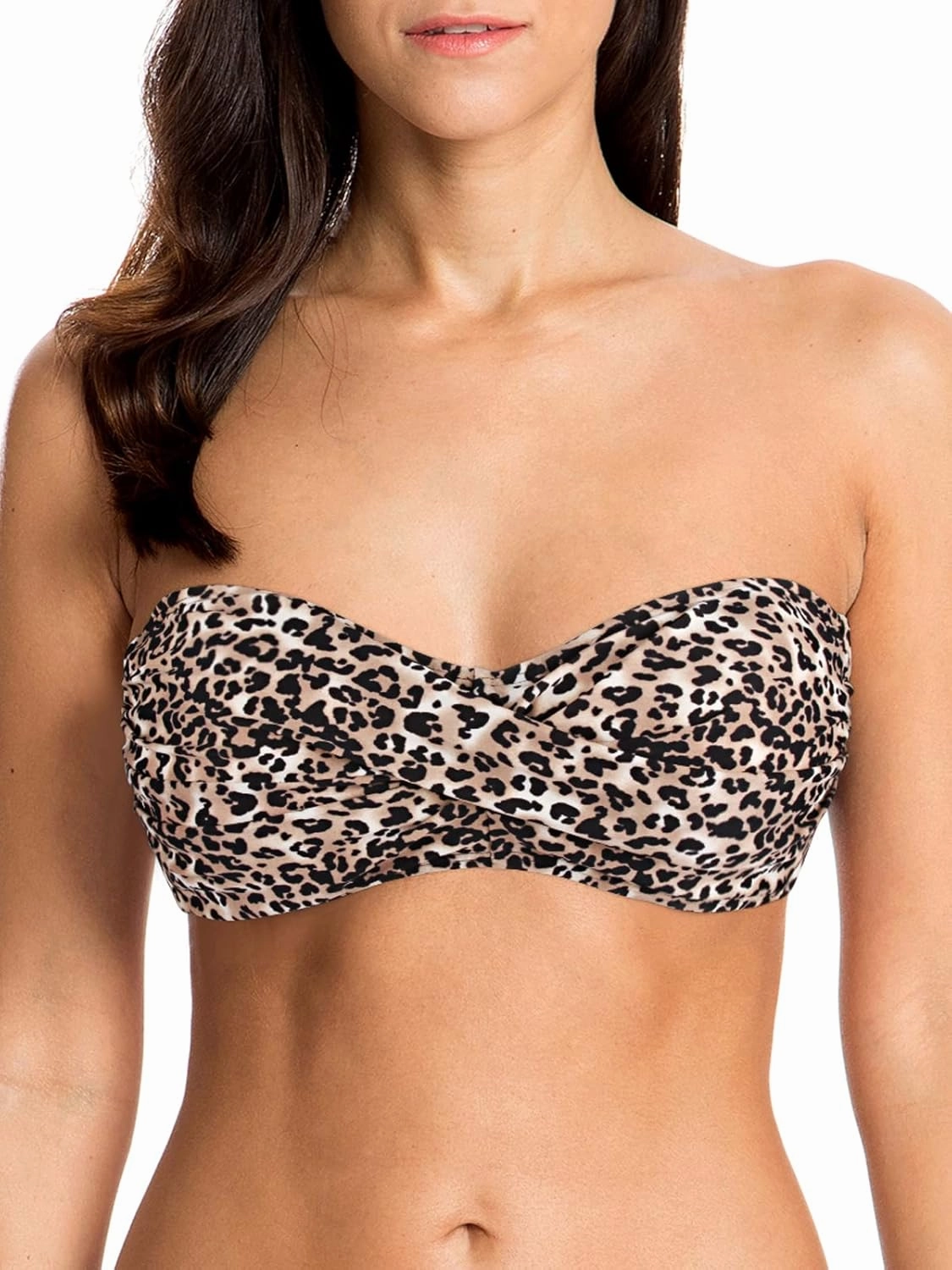 Ocean Blues Women's Strapless Swimsuits for Women Bandeau Bikini Top Tie Back Halter Bathing Suit Top