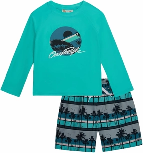 Ocean Pacific Boys' Rashguard and Trunks Swimsuit Set