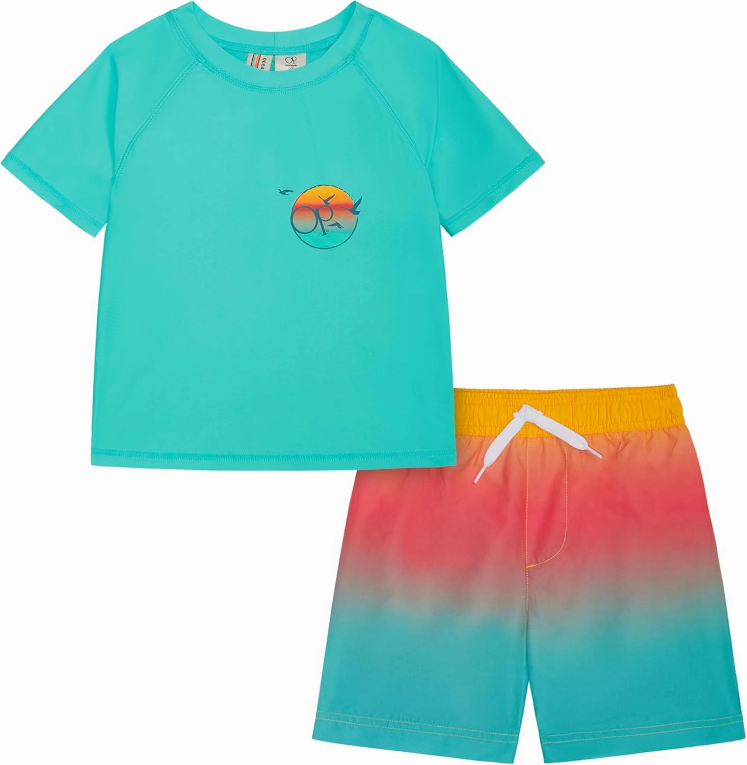 Ocean Pacific Boys' Rashguard and Trunks Swimsuit Set