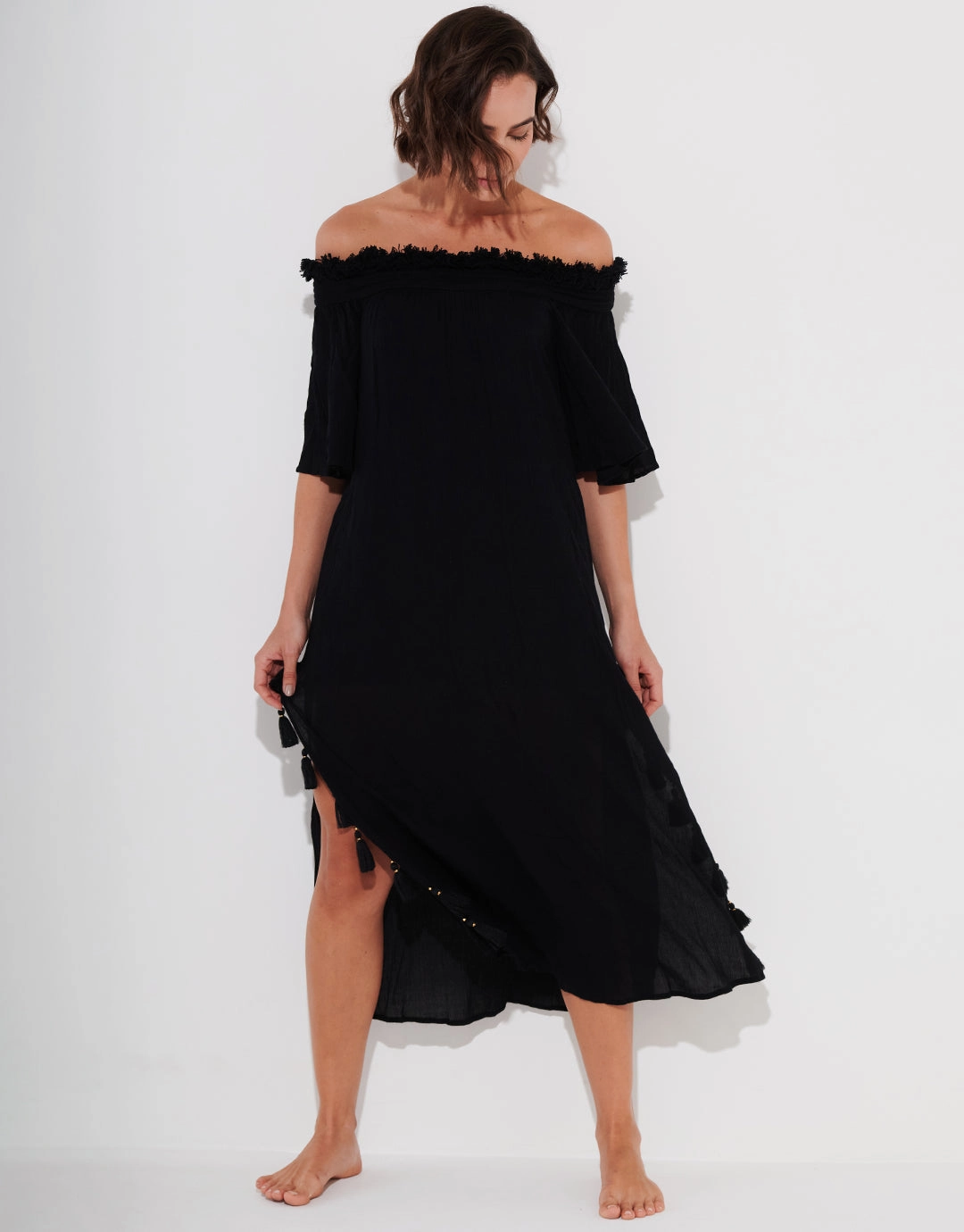 Off The Shoulder Dress - Black