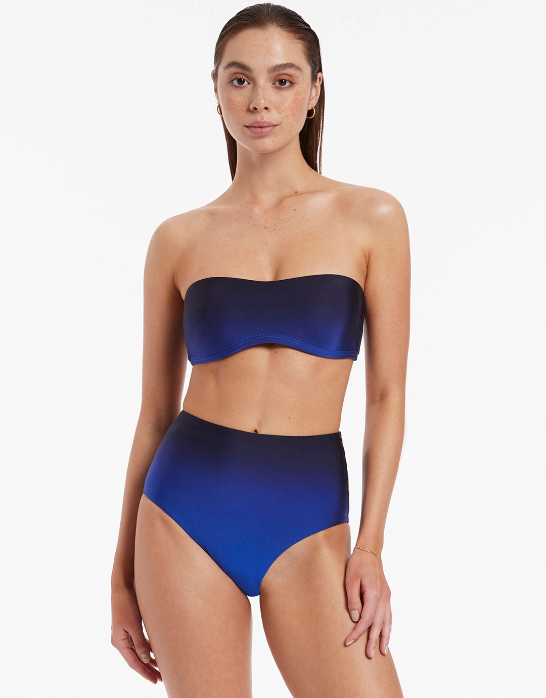 Oia Sunset Minimal Bandeau Bikini Top - Ocean
