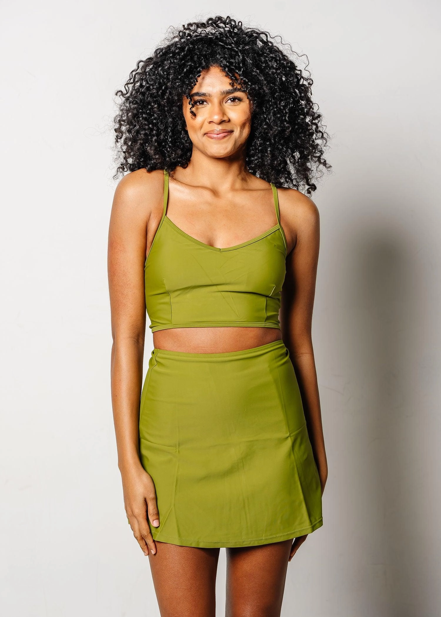 Olive Green | Detached High-Waisted Skirt