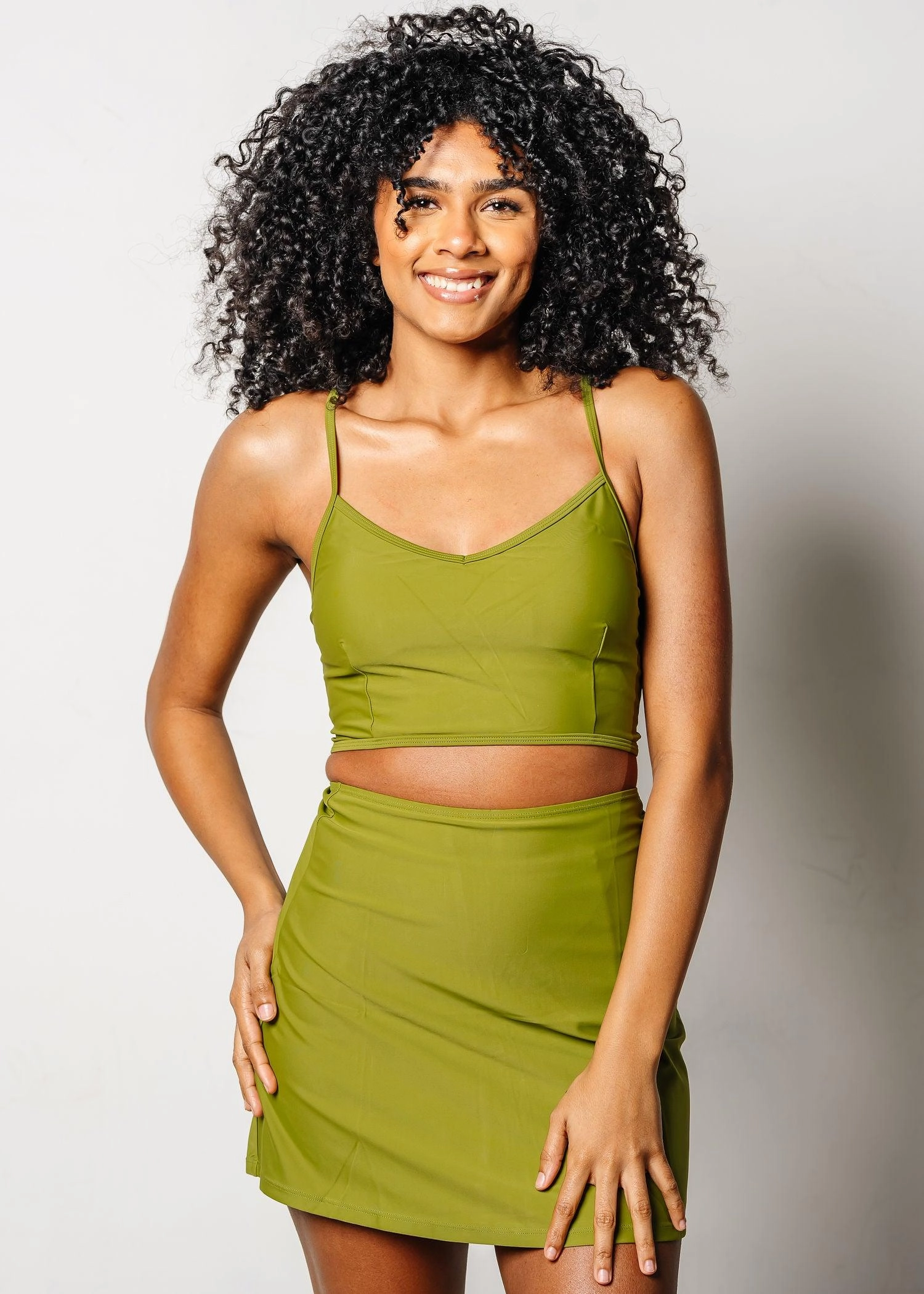 Olive Green | Detached High-Waisted Skirt