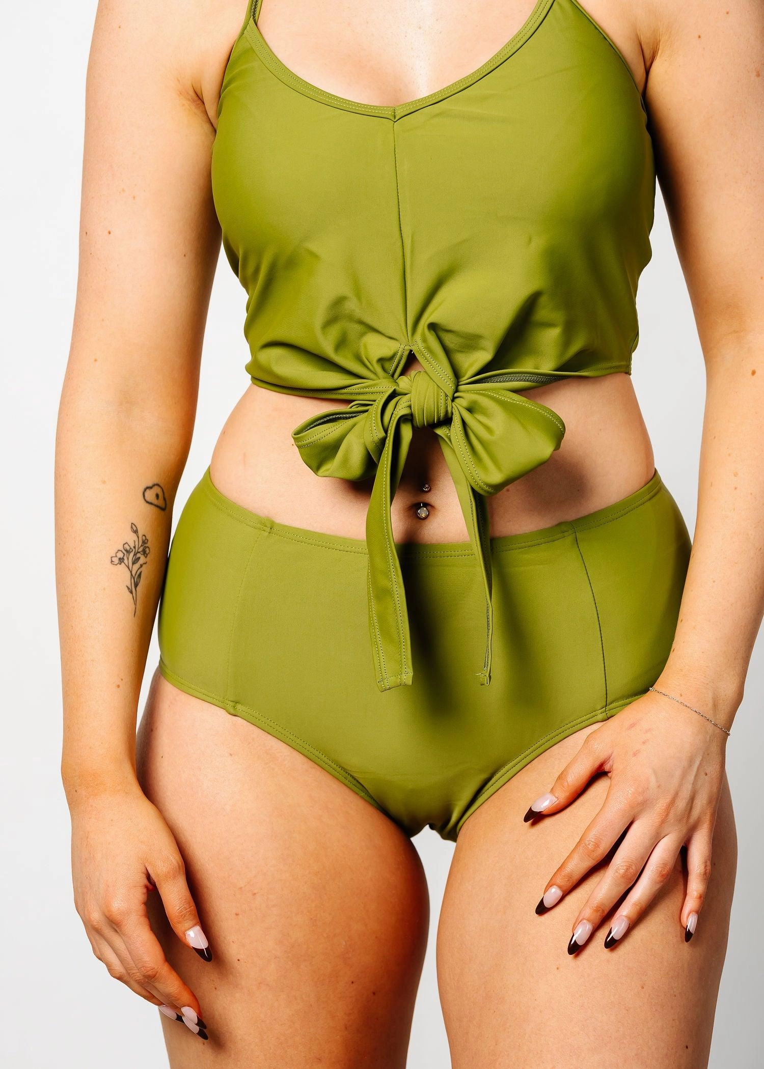 Olive Green | Mid-Rise Bottoms
