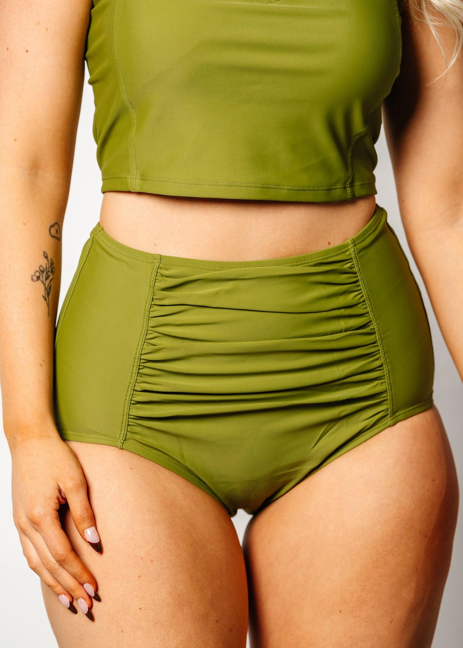 Olive Green | Ruched Bottoms 2.0
