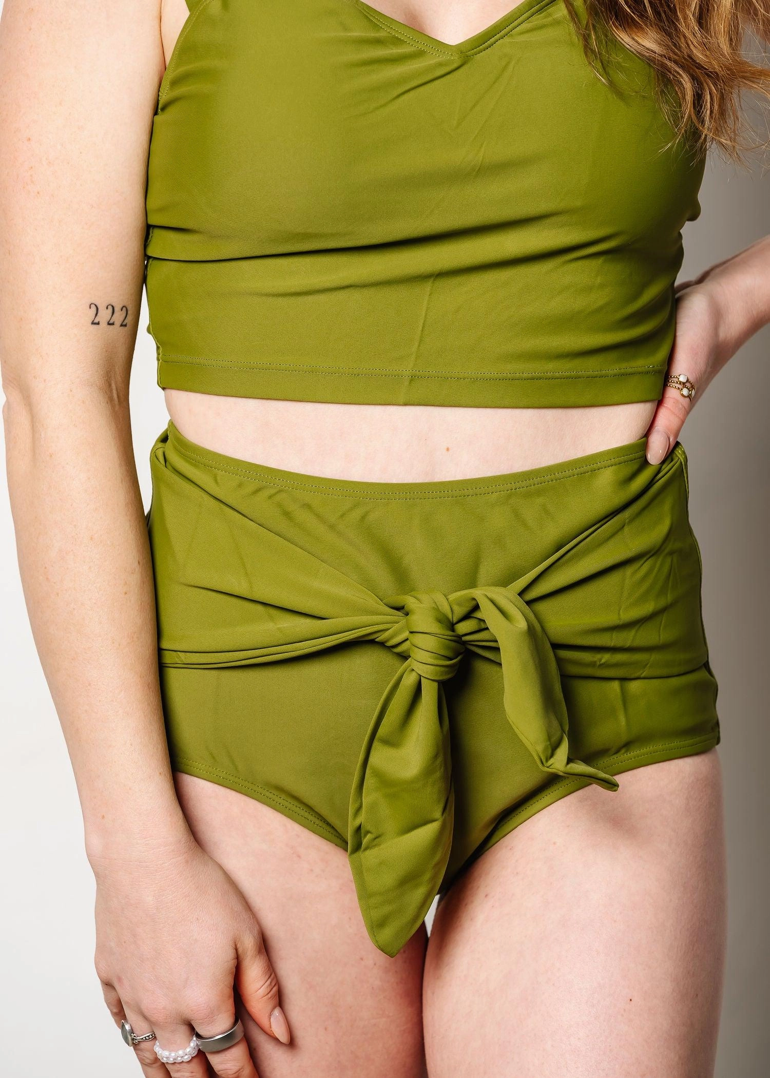 Olive Green | Tie-Up-Front Bottoms