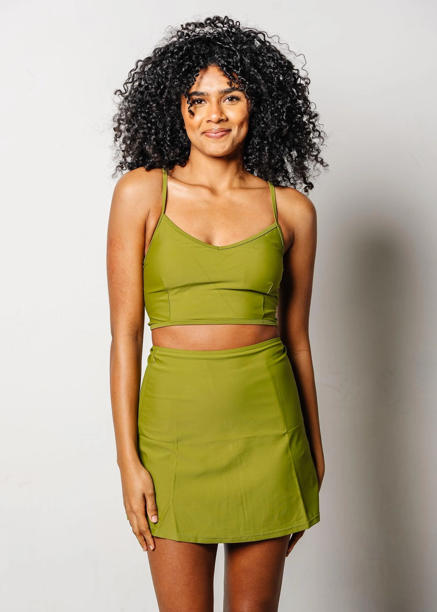 Olive Green | V'D Crop Top