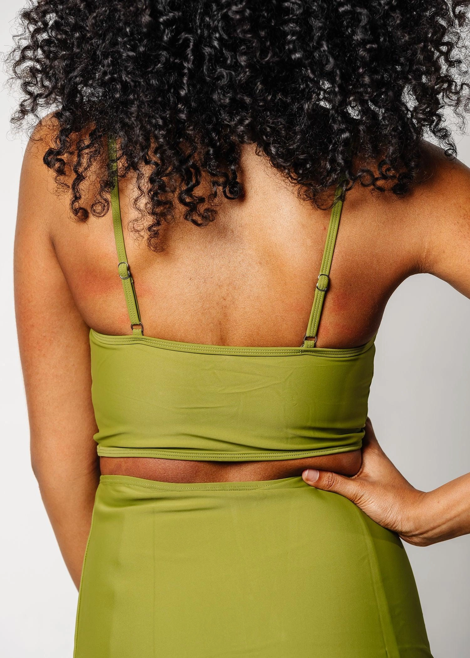 Olive Green | V'D Crop Top