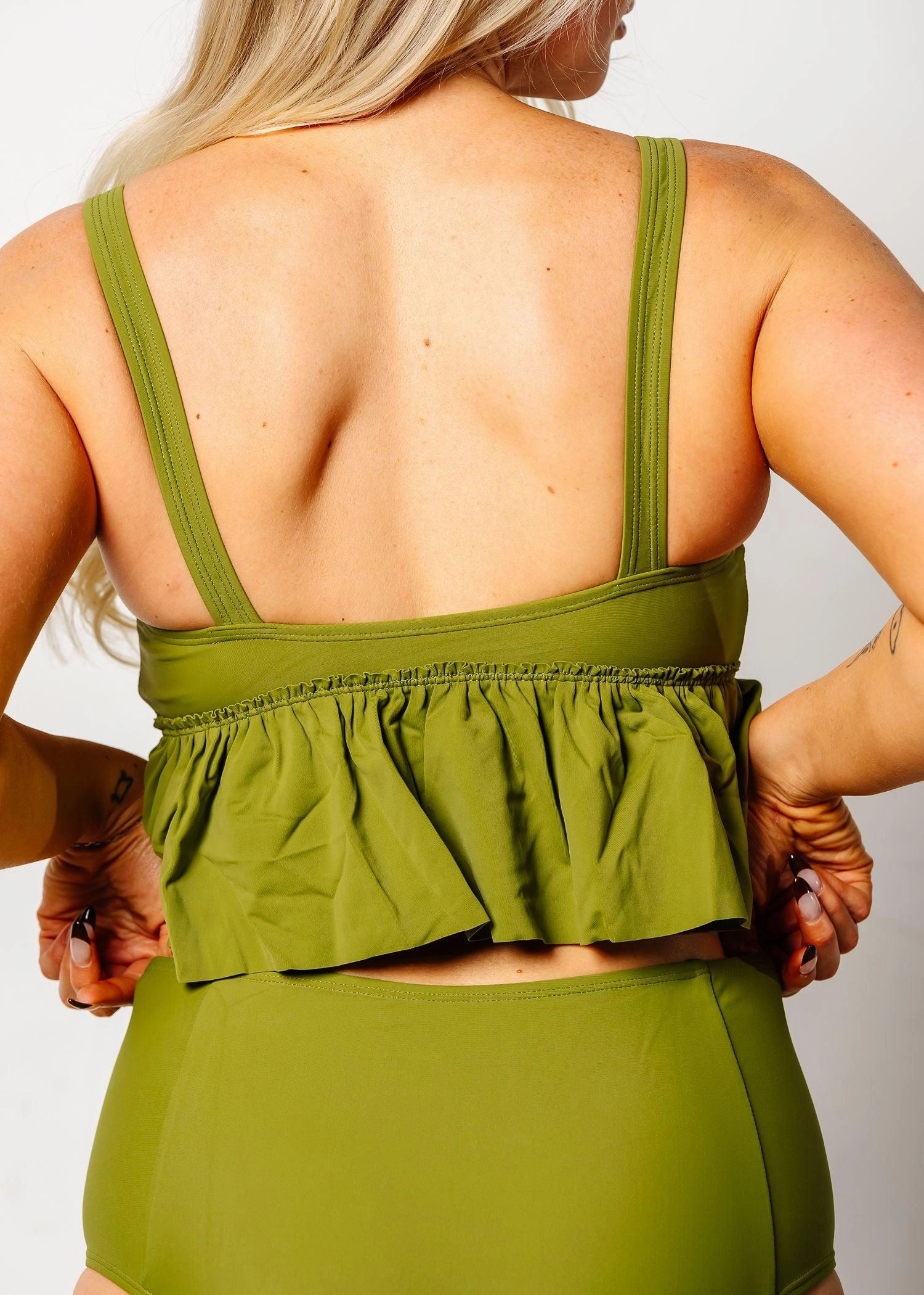 Olive Green | V-Neck Top
