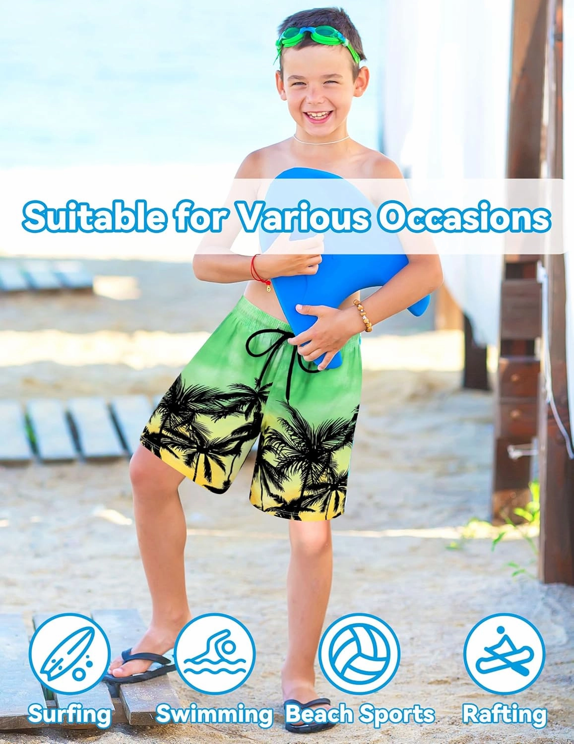 Olreco Youth Boys Swim Trunks with Compression Liner Boys Bathing Suit for Kids Swimsuits Teen Quick Dry Kids Board Shorts