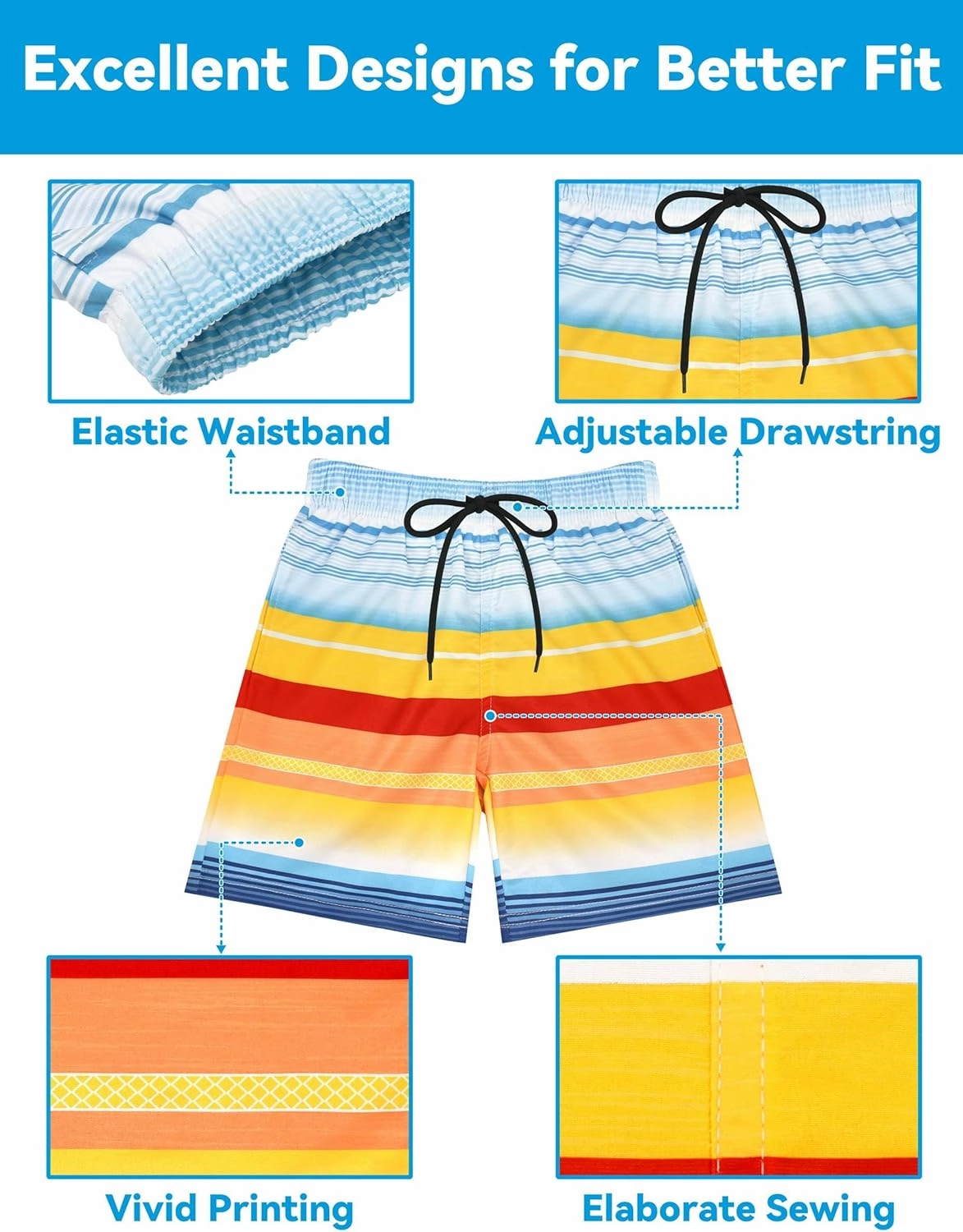 Olreco Youth Boys Swim Trunks with Compression Liner Boys Bathing Suit for Kids Swimsuits Teen Quick Dry Kids Board Shorts