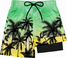 Olreco Youth Boys Swim Trunks with Compression Liner Boys Bathing Suit for Kids Swimsuits Teen Quick Dry Kids Board Shorts
