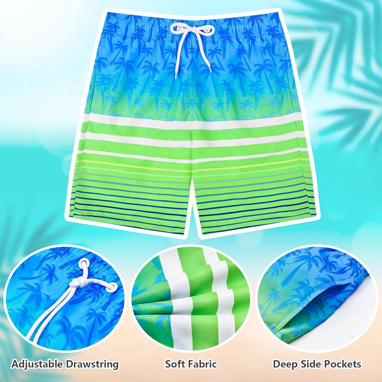 OlyPegic Boys Swim Trunks Swim Shorts Quick Dry Boys Bathing Suit Swimsuit Swimwear Toddler Kids Beach Board Shorts Youth