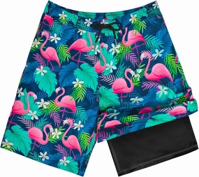 OlyPegic Boys Swim Trunks with Boxer Brief Liner Compression Boy Bathing Suit Quick Dry Beach Swimsuit Toddler Swim Shorts