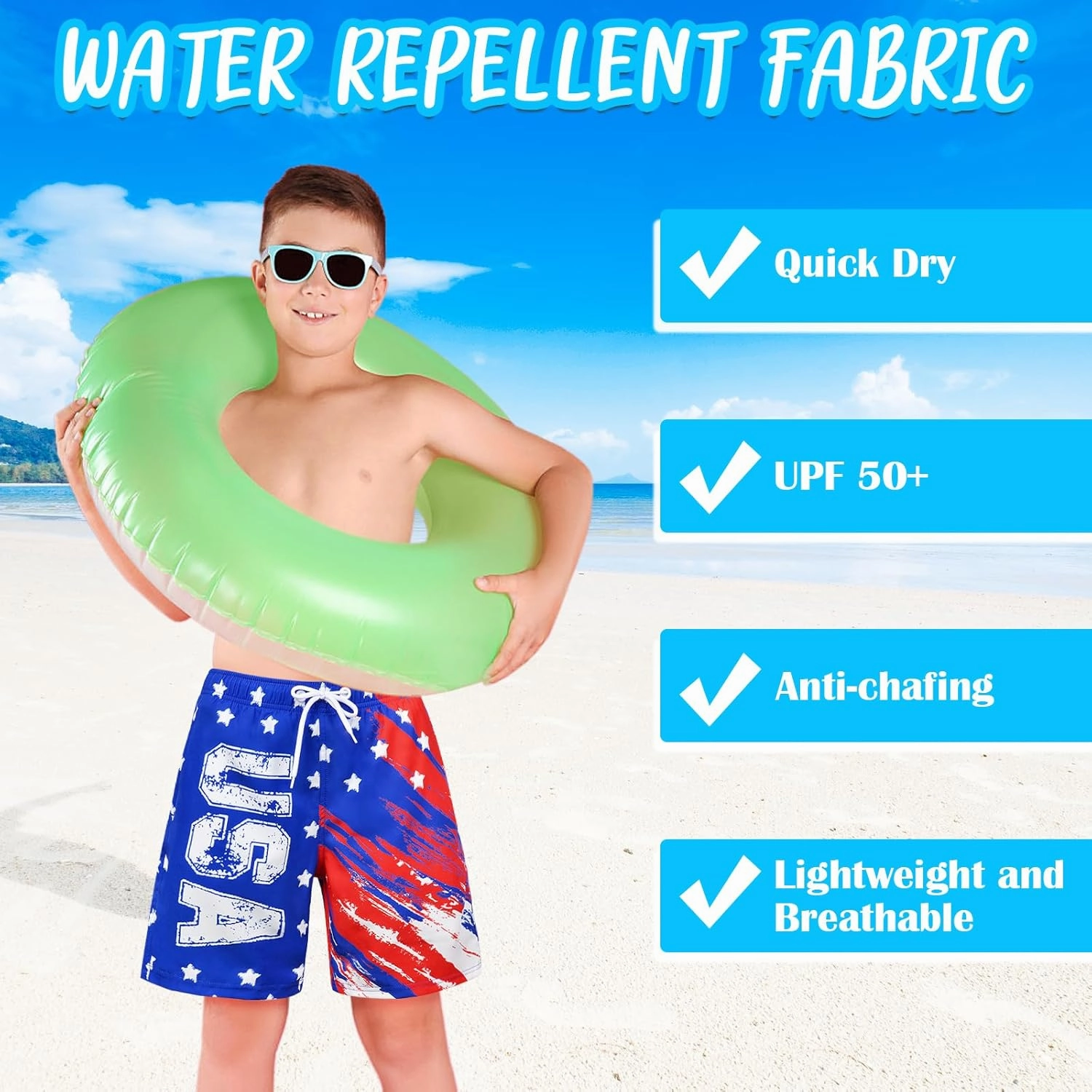 OlyPegic Boys Swim Trunks with Boxer Brief Liner Compression Boy Bathing Suit Quick Dry Beach Swimsuit Toddler Swim Shorts