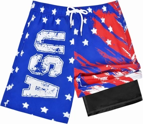 OlyPegic Boys Swim Trunks with Boxer Brief Liner Compression Boy Bathing Suit Quick Dry Beach Swimsuit Toddler Swim Shorts