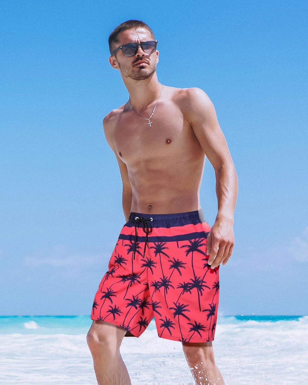 OlyPegic Mens Swim Trunks 9 Inch Quick Dry Board Shorts Mens Bathing Suit Beach Swimwear Mesh Lining with Zipper Pock