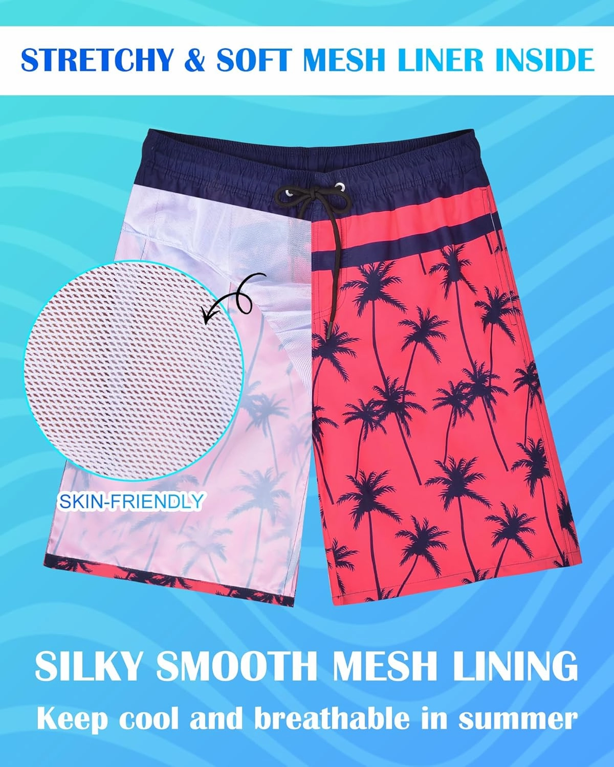 OlyPegic Mens Swim Trunks 9 Inch Quick Dry Board Shorts Mens Bathing Suit Beach Swimwear Mesh Lining with Zipper Pock