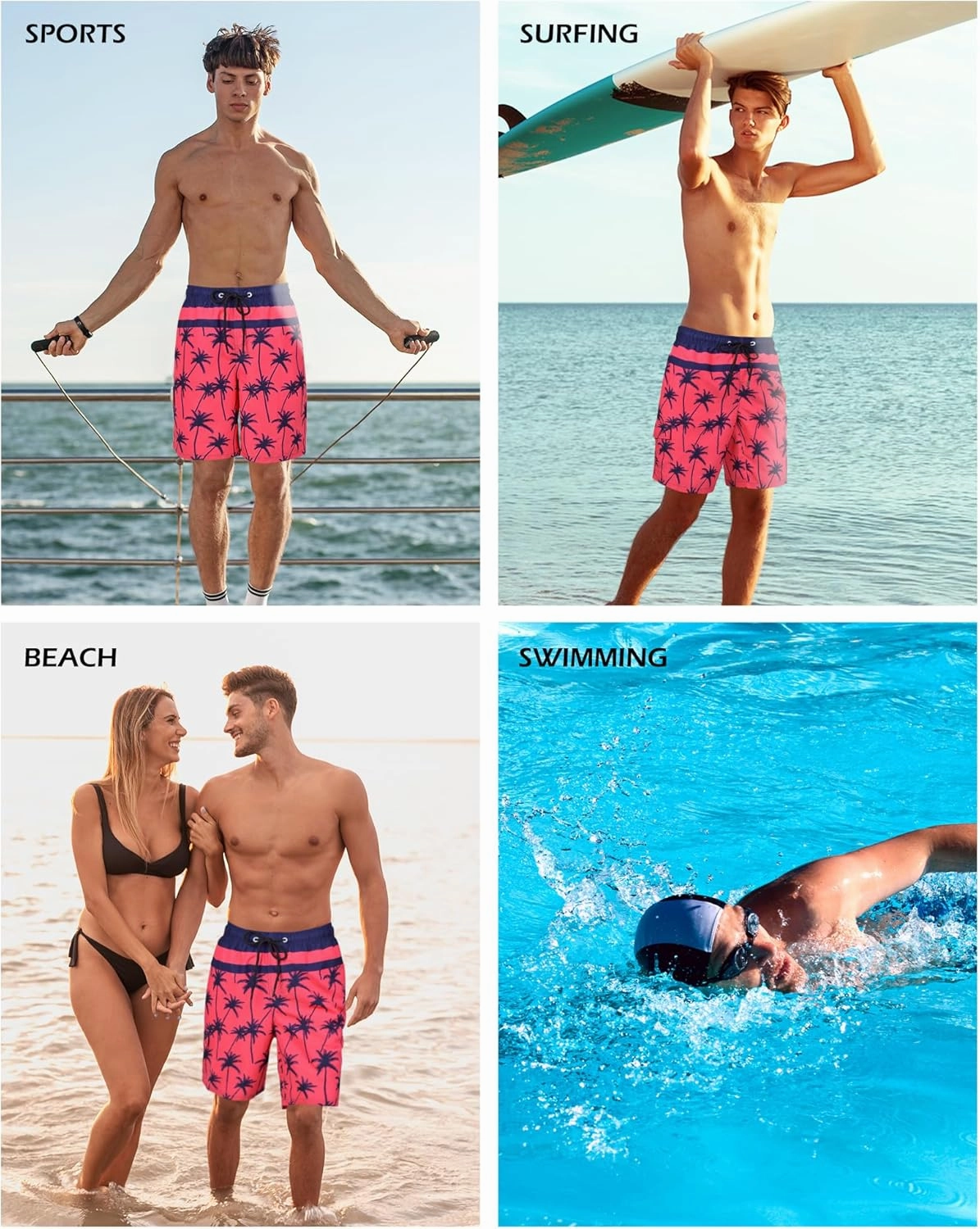 OlyPegic Mens Swim Trunks 9 Inch Quick Dry Board Shorts Mens Bathing Suit Beach Swimwear Mesh Lining with Zipper Pock