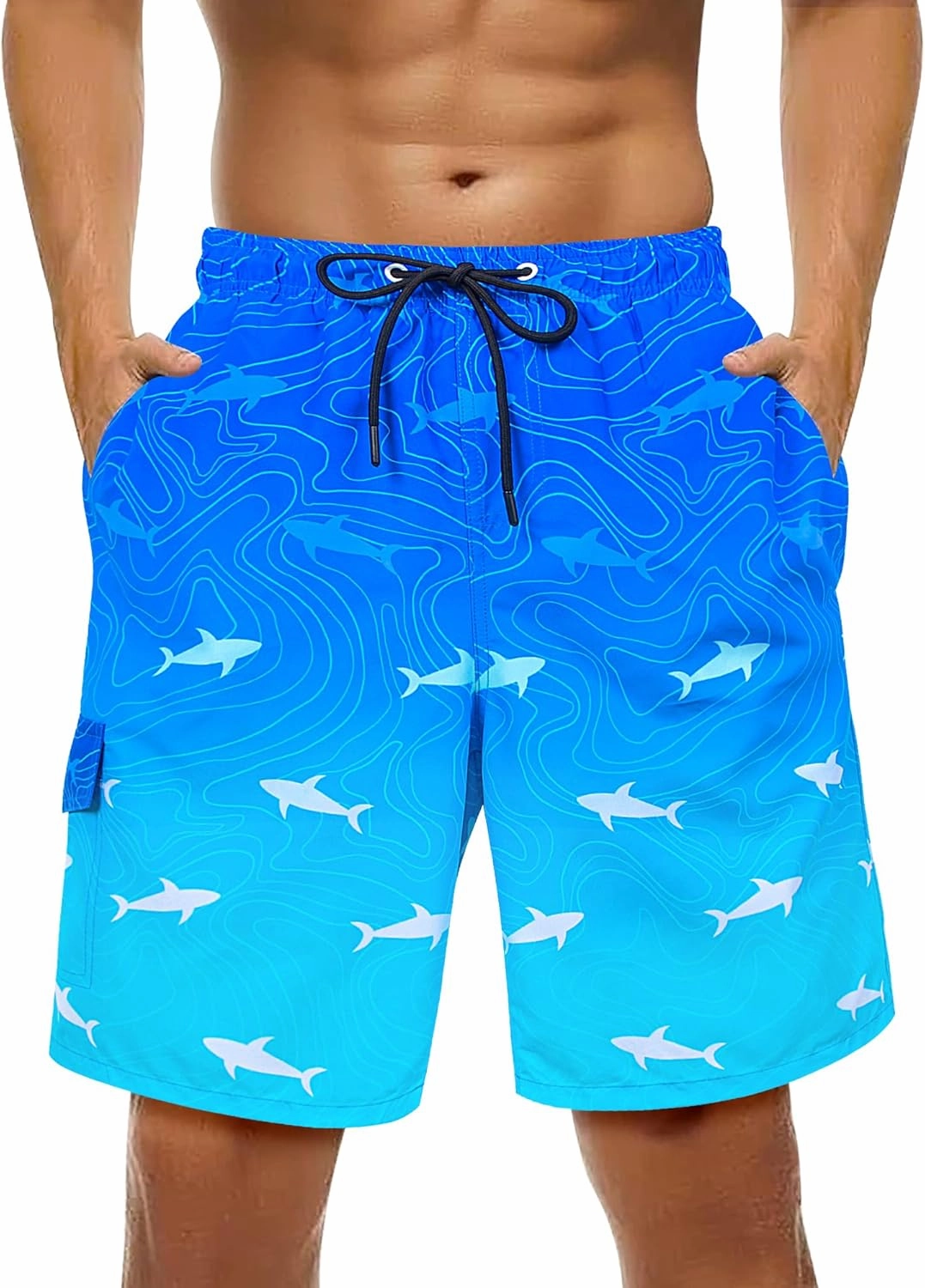 OlyPegic Mens Swim Trunks 9 Inch Quick Dry Board Shorts Mens Bathing Suit Beach Swimwear Mesh Lining with Zipper Pock