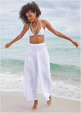Palazzo Cover-Up Pant - Pearl White