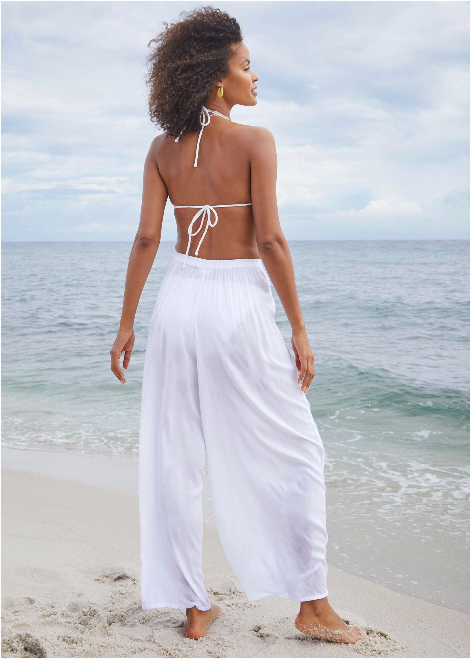 Palazzo Cover-Up Pant - Pearl White