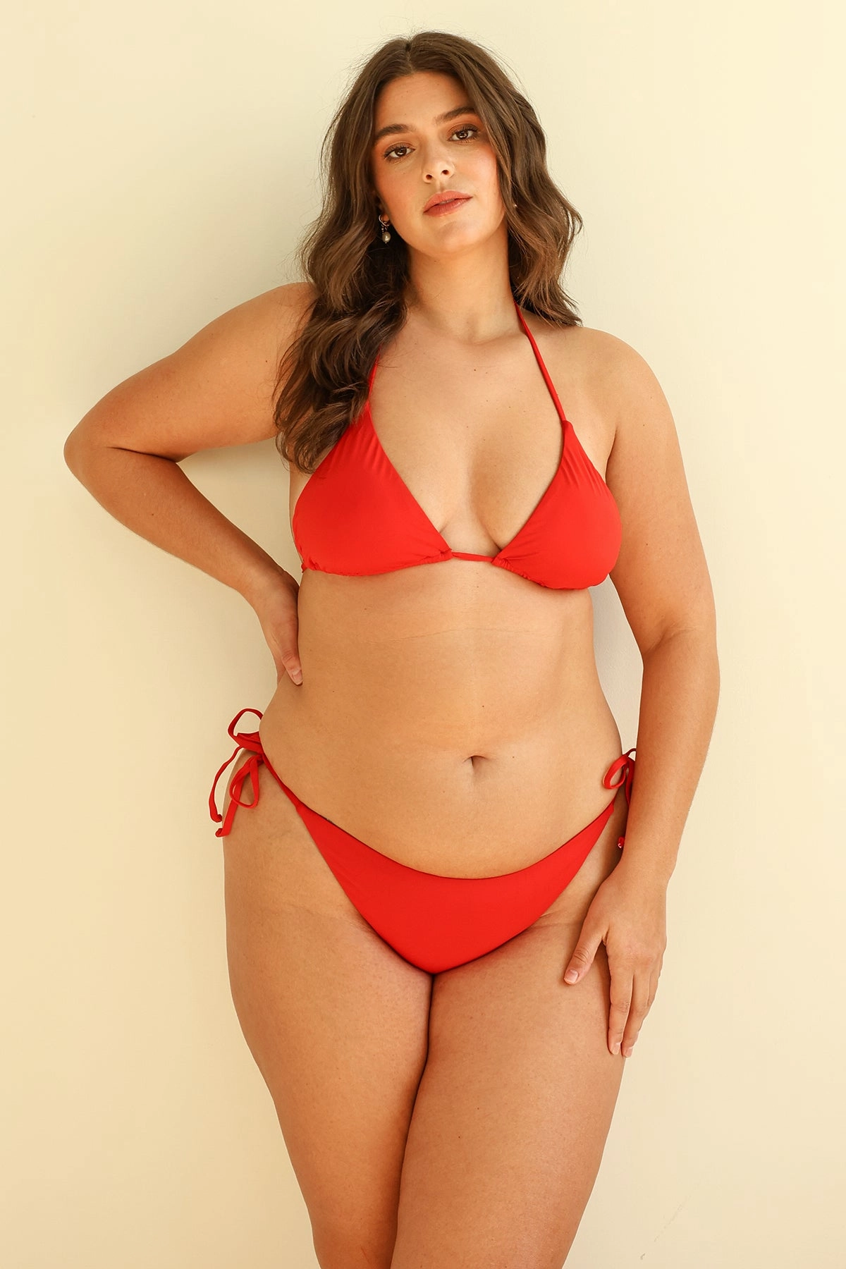 Palm Tie Back Triangle Bikini Top