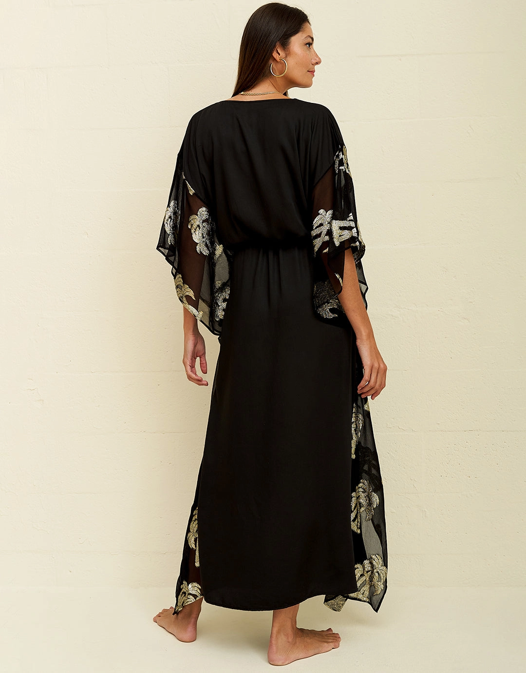 Palm Tree Kaftan - Black