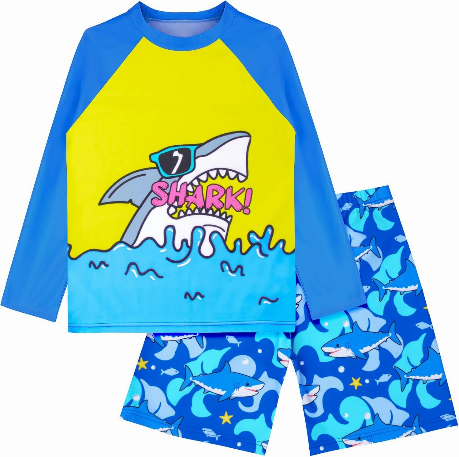 PASHOP Boys Swimsuit Rash Guard Boys' Swimwear Dinosaur Swimming Suits Bathing Suit for Toddler Boys Swim Trunk