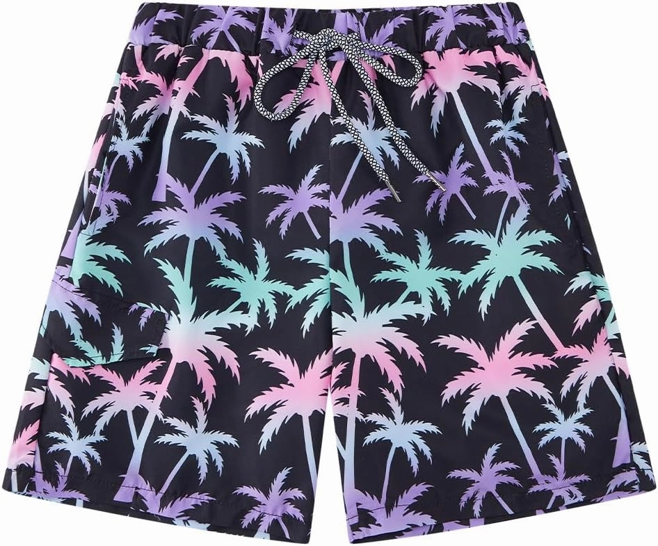 Patgoal Boys Swim Trunks with Compression Liner Boy Stretch Boxers Shorts 2 in 1 Beach Swimsuit Swimming Bathing Suit