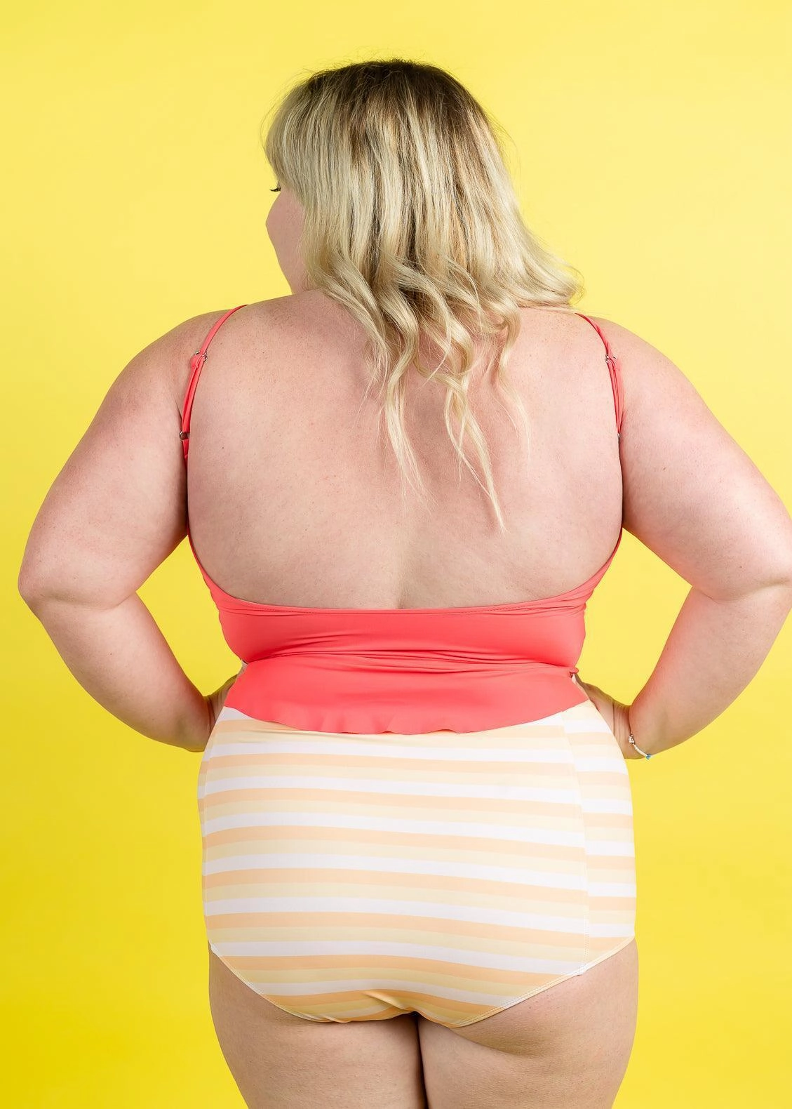 Peachy Stripe | High-Waisted Bottoms