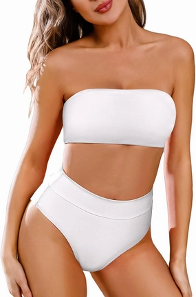 Pink Queen Women's Removable Strap Wrap Pad Cheeky High Waist Bikini Set Swimsuit