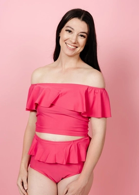 Pink Raspberry | Ruffled Around Top