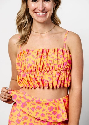 Playful Daisies | Oversized Ruffle Top