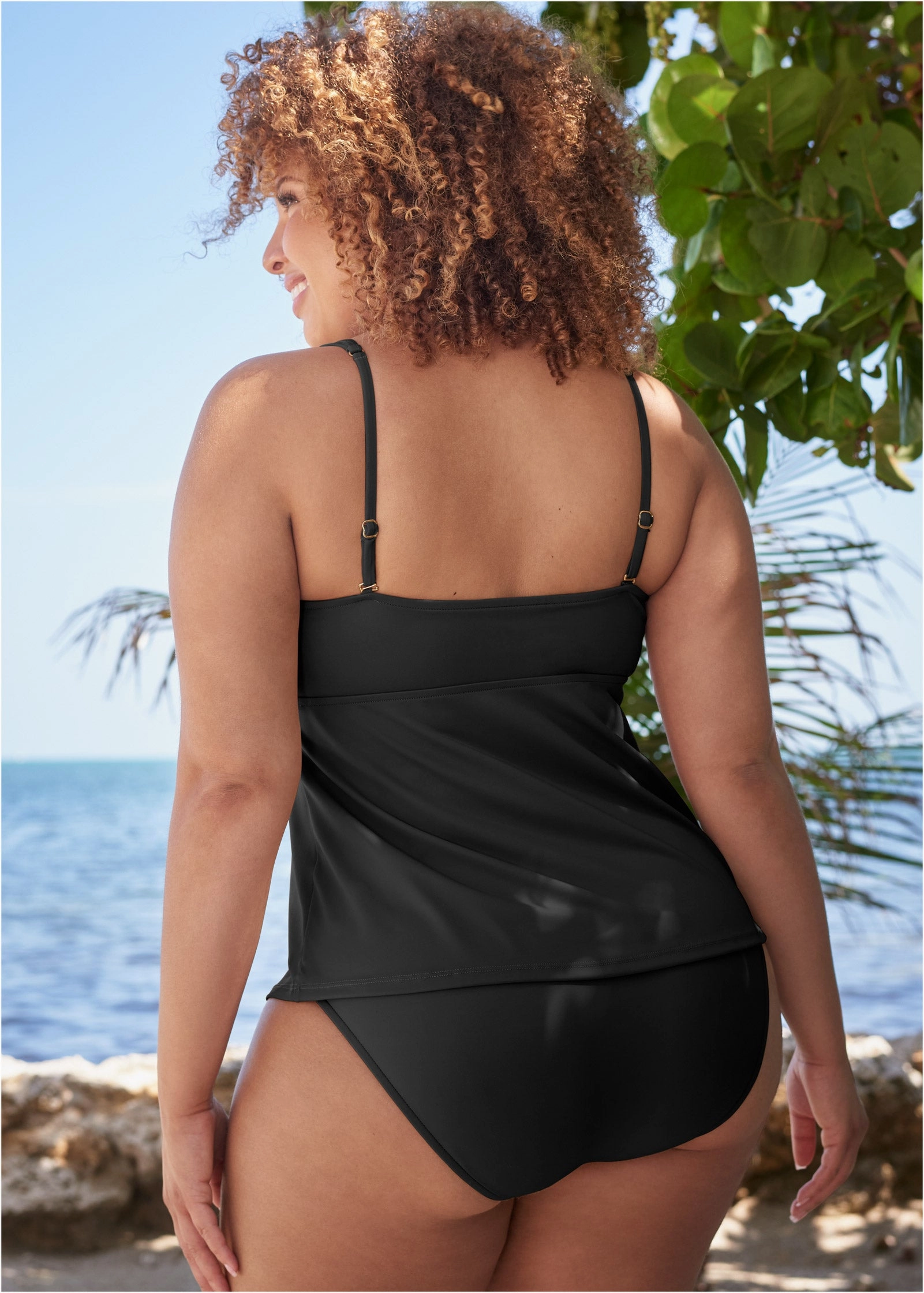 Pleated Tankini - Black Beauty