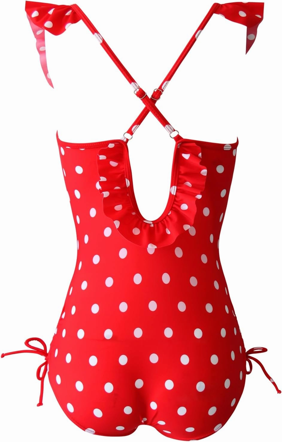Polka Dot Girls Kids Bathing Suits Adjustable Swimsuits (FBA)