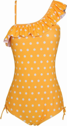 Polka Dot Girls Kids Bathing Suits Adjustable Swimsuits (FBA)
