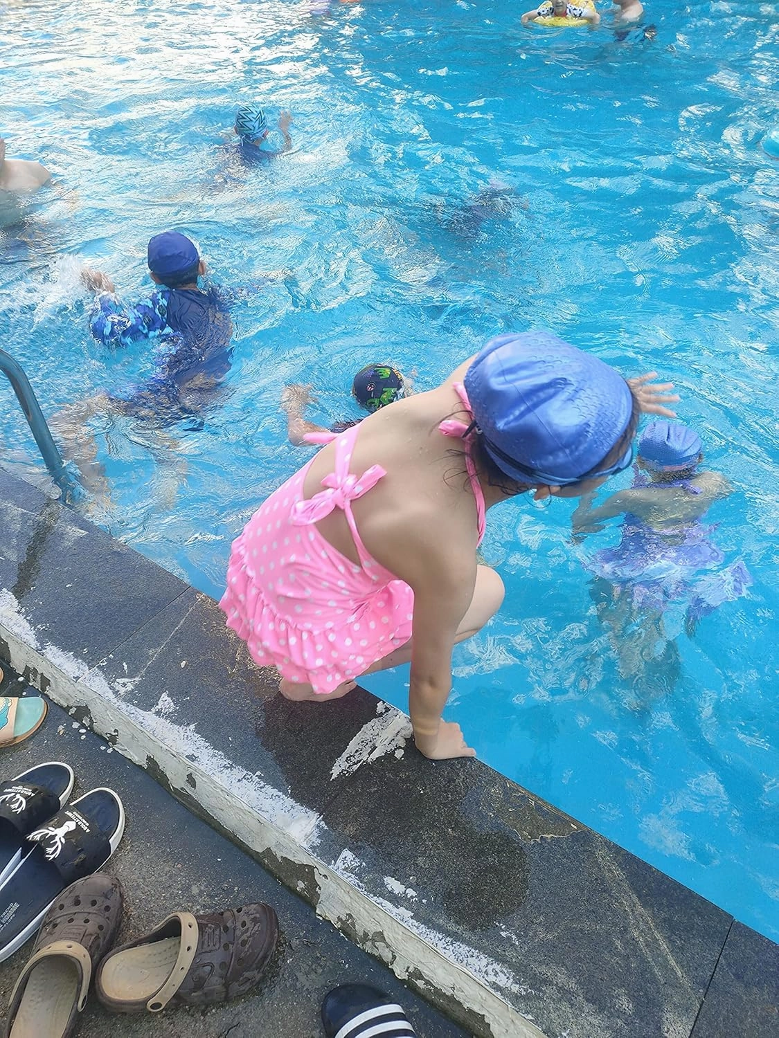 Polka Dot Girls Kids Bathing Suits Adjustable Swimsuits (FBA)
