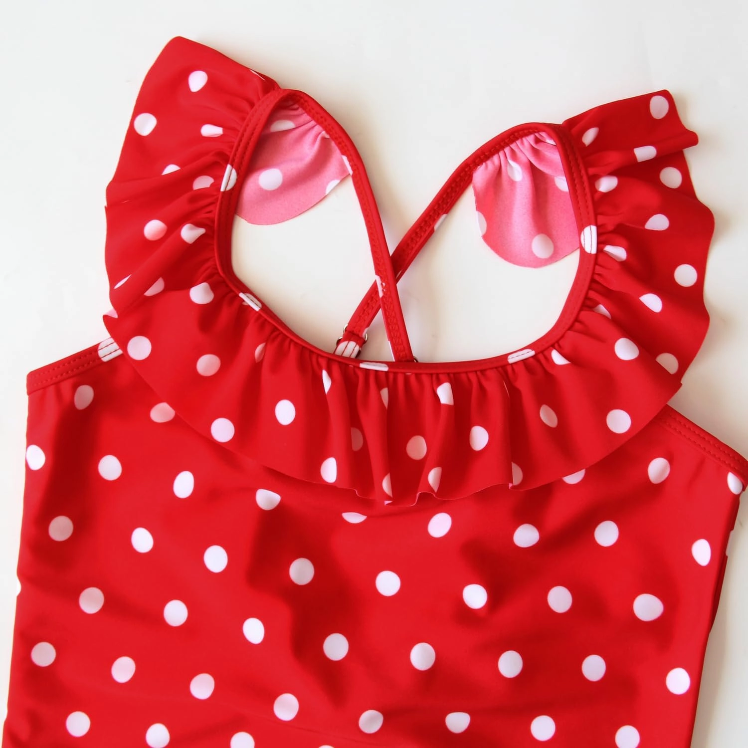 Polka Dot Girls Kids Bathing Suits Adjustable Swimsuits (FBA)
