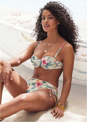 Printed Bandeau Top - Cream Multi